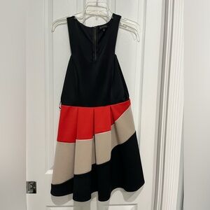 Black orange and tan dress sleeveless